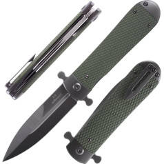 Firebird GANZO Adimanti Samson-GR Folding Pocket Knife, D2 Steel Blade, G10 Non-Slip Handle with Clip, Hunting, Fishing, Camping, Outdoor, Flipper, EDC Pocket Knife (Green)
