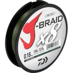 Daiwa J-Braid 8 Braid 0.13mm, 8,0kg/18lbs, 150m dark green