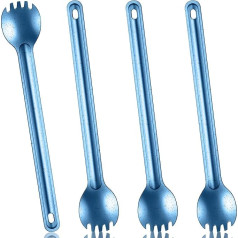 Kritkin Titanium Spork and Spoon, Long Handle, Ultralight Portabale Cutlery 8.5 Inch Soup Spoon, Camping Spork for Outdoor Camping, Backpacking, Hiking, Travel, Picnic, Tableware,