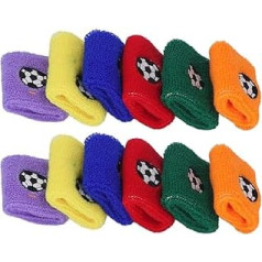 Pack of 12 Sports Wristbands, Moisture Wicking, Non-Slip, Breathable, Soft Wrist Sweatbands, Protective for Football, Baseball, Running, Football, Basketball