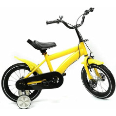 Aohuada Children's Bicycle 14 Inch Children's Bicycle Balance Bike Children's Bike Kid Balance Baby Learning Riding Bike with Handbrake and Back Pedal Stabilisers (Yellow)