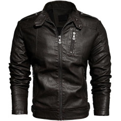 SRZYMJ Leather Jacket Men's Biker Jacket Men's Leather Retro Transition Jacket Men's Sporty Rain Suit Men's Waterproof Hoodie Men Rain Jacket Waterproof Rain Jacket Plus Size