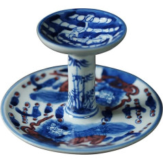 NZpost Kerzenhalter, chinesische Retro-Kerzenhalter, Keramik-Kerzenständer mit exquisiten Mustern, Zuhause, Wohnzimmer, Esstisch, Kerzenständer, Dekoration (A)