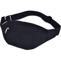 Bum Bag Bum Bag Waist Bag for Men Women Children Waterproof for Travel Hiking Running Festivals Outdoor Sports Black, black