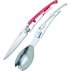 Baladéo Outdoor Campingbesteck rot-transparent Gesamtlänge: 9.5 cm Leichtbesteck, One Size