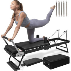 Pilates Reformer Machine, Foldable Pilates Device for Home Training, Foldable Pilates Reformer Suit for Reformer Body Endurance Stretching Balance Exercise Training