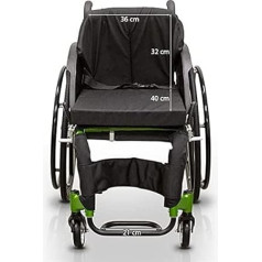 QUIRUMED Lightweight Ergonomic Enamelled Aluminium Sports Wheelchair Handbrake Quick Release Safety Belt 74x62x79cm