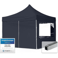 TOOLPORT folding gazebo economy aluminium with 4 side panels