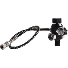 TUXING M18*1.5 Thread 4500psi Paintball Tank Station PCP Air Gun Regulator Dual Gauge Valve Air Tank Valve with 20