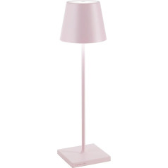 Zafferano, Poldina Pro Lamp, Wireless, Rechargeable Table Lamp with Touch Control, Also Suitable for Outdoor Use, Dimmer, 2200-3000 K, Height 38 cm, Pink