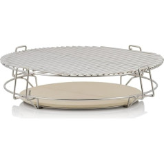 BBQ-Toro Smoker System for Diameter 57 cm Kettle Barbecue | Diameter 54 cm | Stainless Steel Grill Raiser for 3 Levels with Grill Grate and Pizza Stone | Grill Attachment, Grill Accessories