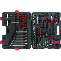 Crescent CTK110NEU2 110-teilig 1/2 und 1/4 Zoll Sechskant Mechaniker Werkzeugsatz mit Umschaltknarren, Mehrfarbig