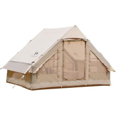 TOMOUNT Inflatable Tent, Waterproof, 4 Person Family Tent, Easy to Set Up Glamping Tent with Storage Bag and Air Pump, Camping Tent for Outdoor, Camping, Hiking, Festival