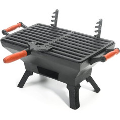 Sungmor Strapazierfähiger Grillrost aus Gusseisen – für drinnen und draußen, kleiner Holzkohlegrill-Herd – 31,5 x 19 cm, rechteckig, ideal für Grillabende, Camping, Picknicks, Partys