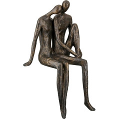 Casablanca Decorative Sculpture Edge Sitting Edge Stool Resin Love Couple with Saying Pendant Gift Wedding Valentine's Day Colour: Bronze Height 35 cm