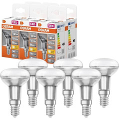 OSRAM LED Star R50 Socket: E14, Non-Dimmable, Warm White, Replaces a Standard 40 Watt Bulb, 36 Degree Beam Angle, Pack of 6