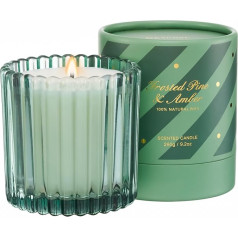 M&SENSE Christmas Tree Scented Candles in Glass Christmas Candles up to 60 Hours Burning Time Christmas and Autumn Gifts Natural Soy Wax Relaxing Aromatherapy Candle MSSD0202 Frosted PineAmber