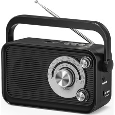 Portable Radio, FM/AM/SW Luggage Radio, Power and Battery Operated with MP3 Function, Battery Radio with Bluetooth, Radio for Office/Kitchen/Camping/Emergencies