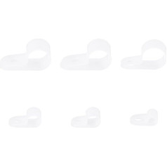sourcing map 153pcs Single Coaxial Cable Clips Screw Clip Electrical Cable Holder Plastic Wire Clamps for Cable Management White