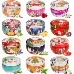 12 Pieces Christmas Gift Set Scented Candles Gift Set 2.5 oz Aromatherapy Candle Gift Set for Women Candles for Christmas Day, Birthday, Mother's Day