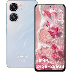 OUKITEL C58 Pro Smartphone Without Contract - 24GB + 256GB Android 14 6.7 Inch 90Hz Display Mobile Phone Without Contract 50MP + 8MP AI Camera 5150mAh Mobile Phone Cheap NFC, GPS, Dual SIM 4G