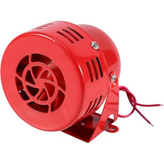 Hlyjoon Red Air Siren Horn 12 V Electric Car Truck Motorcycle Driven Air Raid Siren Horn Alarm Loud 50s 110 dB Volt Metal Material for Any 12 Volt Vehicle