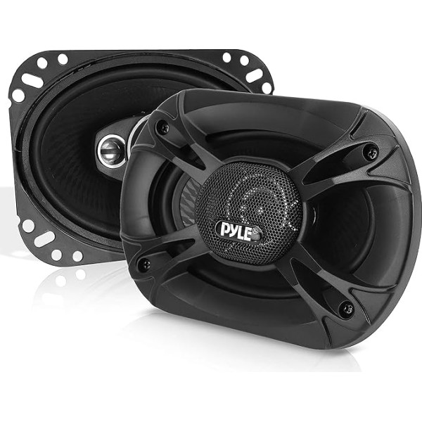 Pyle Car Speakers Pair 15 x 23 cm 4-Way Car Speaker Set, Car Speaker 500 W with Tweeter & Car Built-in Speaker for Car Sound System, Car Box with Cable and Mounting Material