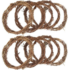 VALICLUD Rattan Wreath Blank 10cm Christmas Wreath: Natural Wreath Craft DIY 10 Pieces Wreath Making Rings Wall Wreath Door Wreath Blank Party Thanksgiving Christmas Festival Decoration