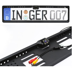 Ezonetronics 170 ° HD Auto Rear View Rückfahrkamera Europäischer Nummernschildrahmen Kfz-Kennzeichen-Kamera mit 4 LED Night Vision