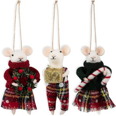 Trimits Festive Mouse DIY Craft Set, Needle Felt Set with Instructions and Wool Felt - Christmas Decoration, Christmas Decoration Set, Christmas Tree Decoration, Christmas Baubles, Homemade Gift