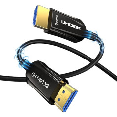 DGHUMEN 8K Fibre Optic HDMI Cable 10 m, 48 Gbps High Speed HDMI 2.1 Cable Supports 8K @ 60Hz 4K @ 120Hz HDR eARC HDCP2.3 Dolby 8K Fibre Optic Cable Compatible with PS5 HDTV Soundbar TV Box Projector