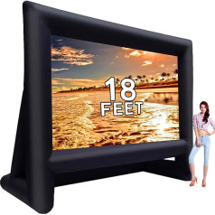 Inflatable Movie Screen | 4.3m/4.8m/5.8m Mega Projection Movie Screen | Portable, Lightweight & Fully Equipped Blower Easy Set Up | Great Outdoor Backyard Pool Fun (15ft)