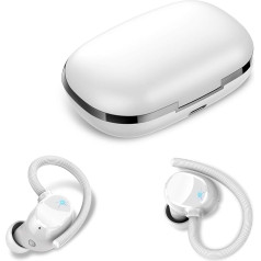 Tukio Bluetooth Headphones, Minimalist Design In-Ear Headphones with 10 mm Audio Driver, Intense Bass, EQ, Bluetooth 5.3, 60 Hours Battery, Bright White