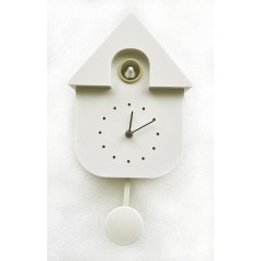 SPRING LIFE Cuckoo Wall Clock Chalet Style Modern Design with Bird Tweet Sound in 3 Colours (Off White) 29.5 x 21.5 x 8.5 cm