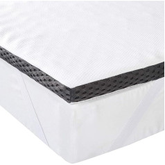 Amazon Basics - Memory Foam Mattress Topper with Ties, 120 x 200 cm, 4 cm Height, White