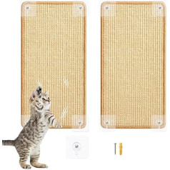 Cat Scratching Mat, 40 x 60 cm, Pack of 2 Cat Scratching Mat, Sisal, Scratching Board Wall, Scratching Board for Cats, Scratching Boards Cat, Scratch Protection Sofa Cat for Sofa Furniture Door