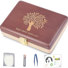 Euscmaic Personalised Baby Tooth Box, Wooden Tooth Storage and Lost Teeth Savings Box