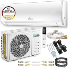 Kältebringer Split Air Conditioning Quick Connect - 12000 BTU - Inverter Air Conditioner with Heating Function, WiFi and App - up to 55 m² - Very Quiet - Complete Set, 5 m Copper Cable, Refrigerant