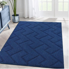 Biscpro Carpet Runner, 80 x 120 cm, Washable Non-Slip Dirt Trapper Mat, Carpet Runner for Entrance Area, Living Room, Hallway, Office, Bedroom, Kitchen, Blue