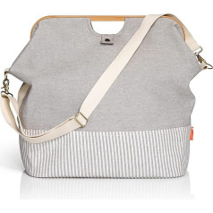 Prym Store & Travel Bag Canvas & Bamboo, Bamboo Grey, 45 x 30 x 50 cm