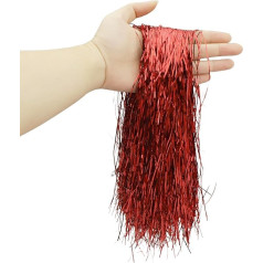 2000 Strands Red Tinsel Strands Christmas Tree Red Streamers Glitter Christmas Tinsel Icicle Foil Fringe Tinsel Streamers Party Decorations for Wedding Birthday