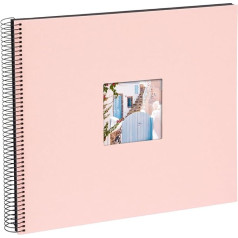 goldbuch Bella Vista Spiral Album with Picture Cut-Out, 40 Black Pages, Linen, Coffee Bronze, 35x30 cm