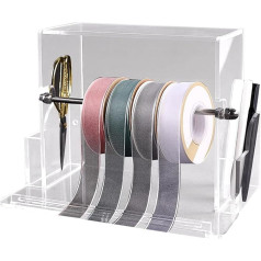 Ribbon Dispenser, Ribbon Holder - Tape Dispenser, Tape Organiser Rack, Multi-Purpose Label Dispenser, Sticker Holder, Tape Organiser for Craft Room, Pastry Shop, Flower Shop