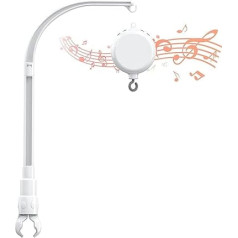 GWL Baby Bed Bell Holder, Baby Musical Mobiles, Mobile Holder for Babies, Mobile Baby Music Box, Rotating Bedside Bell with Music Box, Mobile Cot Holder (without Toys)