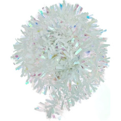 Folytiy 10M White Christmas Tinsel Garland Decoration for Christmas Tree Wreath Stairs Fireplace Decoration