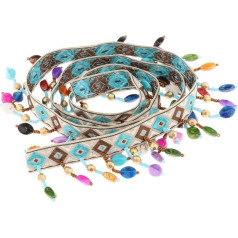 Duiaynke Ethnic Style DIY Tassel Embroidered Border Hand Beaded Edge Webbing Embroidered Edge for Sewing Fashion Design Wedding