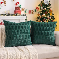 Tosleo Christmas Pillow Cover 24x24 Set of 2 Multiple Christmas Tree Pillow Covers Soft Faux Fur Fluffy Cute Decorative Pillow Covers Decorations Winter Holiday Cushion Cover