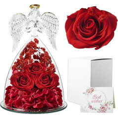 Cynrikah Eternal Rose in Glass, Infinity Rose Angel Figurine, Mother Gift, Christmas/Birthday, Guardian Angel Figure, Angel Christmas Decoration, Romantic Gifts for Women, Mum, Expectant Mothers,