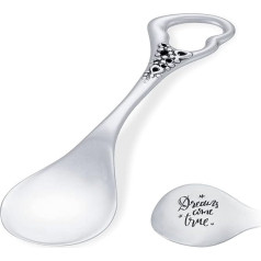 AMBEDORA Small Spoon for a Boy or Girl, Sterling Silver, Silver Spoon with Engraving, Birthday Gift for Christening, Wedding, Anniversary, Birthday, Anniversary