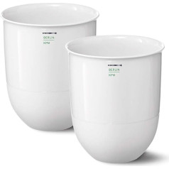 KPM Berlin LAB Duo Set Porcelain Mug Coffee Cup 2-Piece Coffee Mug Laboratory Porcelain Handmade White in Gift Box (No. 1)